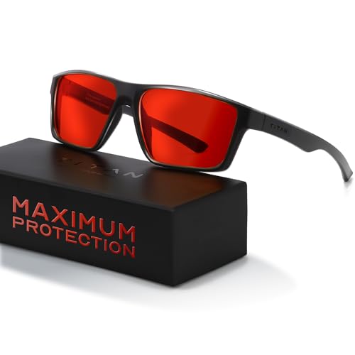 Titan Gaming Glasses, Blue Light Blocking, Night Driving Glasses for Men, Computer Protection, Gift for Gamers