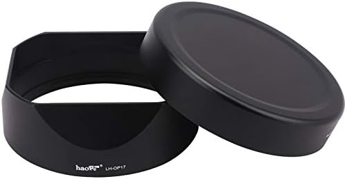 Haoge LH-OP17 Square Metal Lens Hood with Metal Cap Set for Olympus M.ZUIKO ED 17mm f1.2 25MM F1.2 PRO, 12-40mm f2.8 45mm f/1.2 Pro Lens