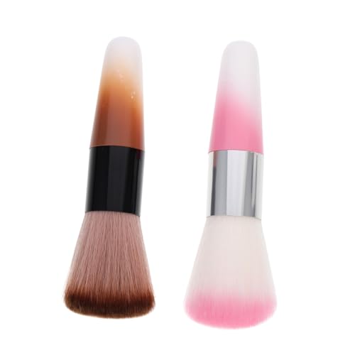 Didiseaon 2 Piezas Brocha Para Polvos Sueltos Cepillo Para Uñas Polvo Para Uñas Para Aplicar Rubor En El Rostro Brocha Para Maquillaje