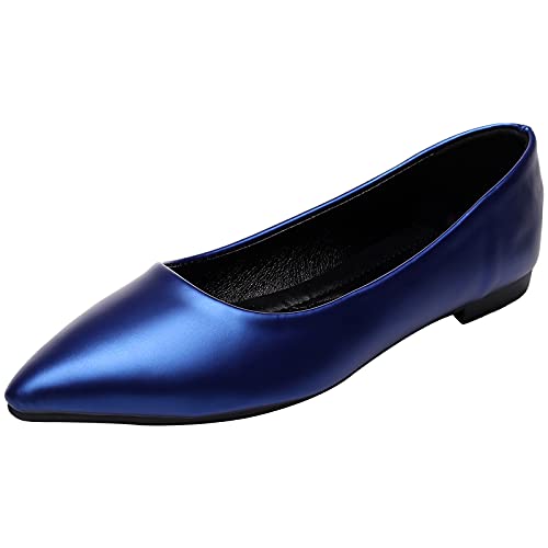 ANUFER Damen Spitze Ballerinas Geschlossene Zehe Schlüpfen Pumps...