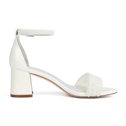 Low Block Heel Wedding Shoes for Bride Open Toe Bridal Shoes Wedding Heeled Sandals4