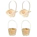HANABASS 4 Sztuk Małe Tkane Kosze Z Uchwyty Kosz Kosz Koszulki Kosz Kosz Przechowywanie Chleb Owocowy Kwiat Kosz Kosz Piknik Humper Do Domu