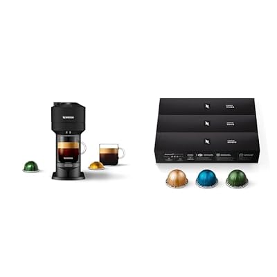 Nespresso Vertuo Next Coffee and Espresso Maker by De'Longhi, Matte Black with Capsules