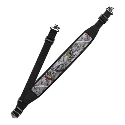Anglekai 1PCS Rifle Sling, Gun Sling for Rifle Shoulder Strap Two Point Neoprene Padded Shotgun Sling Strap with Steel Swivels, Gun Strap Length Adjustable Shoulder Rifle Padded Strap (1) Cover