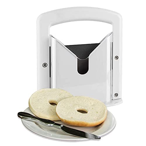 Bagel Slicer, Plastic and Stainless Steel Bagel Precision Slicer, Bread Knife, Cutter,Kitchen Gift...