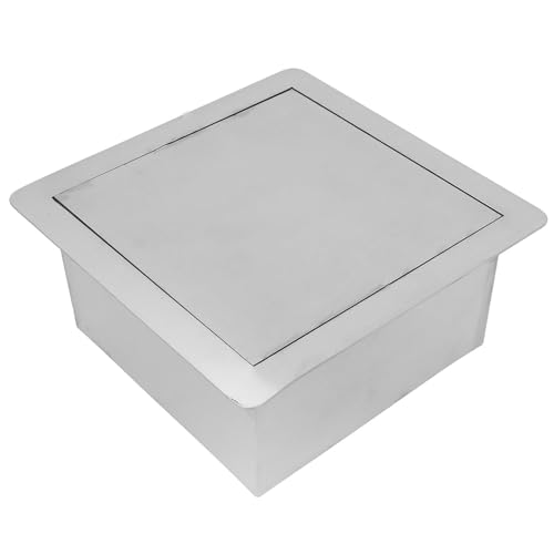 Baluue Tapa Abatible de Acero Inoxidable Empotrada para Cubo de Basura de Cocina y Baño Cubierta Cuadrada Resistente Diseño Integrado para Encimera Tapa de Basura Comercial