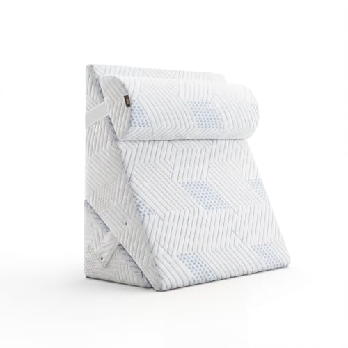 Image of Frido Adjustable Wedge Max Cushion with Cooling Cover, 12-Way Adjustable Pregnancy Pillow & Leg Elevation Pillow, Relieves Neck & Back Pain, Great for Reading, Sleeping & Relaxing | White & Grey