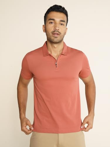 Image of DAMENSCH Constant Men's All-Degree Thermoregulating Pique Contrast Neck Polo T-Shirt