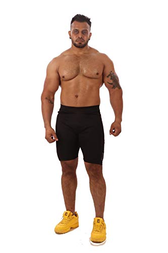 Zesteez Black Shorts Tights for Sports and Gym in Polyester Spandex Lycra Fabric Super Stretchable