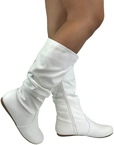 flat calf length boots
