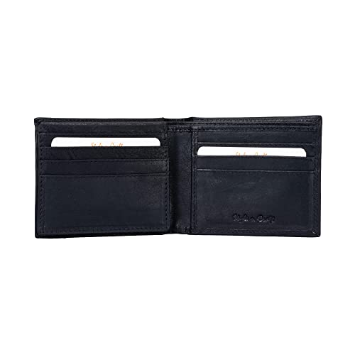 Style N Craft Bi-Fold Pass Case Leather Wallet, Full-Grain Leather Wallet For Men And Women, Rfid-Protected Wallet With Multiple Card Holders And Flap, 2 Tone Vintage Effect, Black (300796-Bl) #TOP4