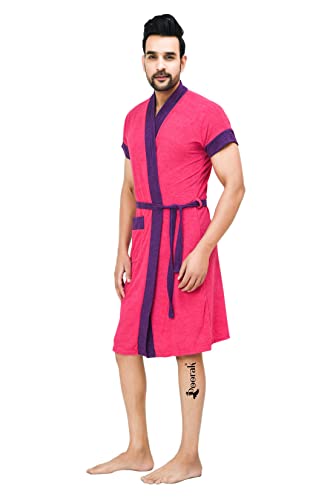 Image of Terry Men Bath robe Fit Upto 42 inches chest - Rani Purple