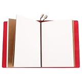 ASAKKURA Leder Notizblock für Schüler und Büro Tragbares Notizbuch mit Robustem Ledereinband Reisetagebuch und Tagesplaner Kreatives Sammelalbum Rote Ausführung