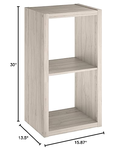 Image of ClosetMaid Decorative Open Back 2-Cube Storage Organizer, Bleached Walnut