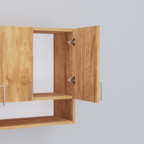 Image of SPECIALITY PANELS 4 Door Modular Wall Mounted Kitchen Cabinet with Organizer Shelf Space Saving Storage Unit Durable Engineered Wood Cupboard for Kitchen Living Room Utility Organizer Furniture