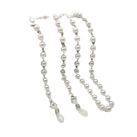 Chaîne de lunettes imitation perles élégante pour lunettes de lecture