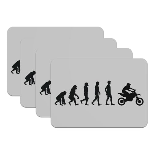 Set de table motocross gris en caoutchouc grand format x4