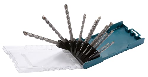 Makita D-77126 Steinbohrer-Set 12-teilig in Aufbewahrungsbox, für bpsw. Mauerwerk und Ziegelstein, Ø 4-12 mm, Rundschaft