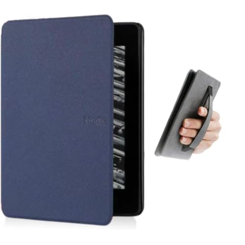 Capa Para Kindle 11ª Geração 2024 e 2022 (C2V2L3 e RS23CV) – Função Liga/Desliga - Suporte Alça - Fechamento Magnético - Sistema de Hibernação - Cores (Azul Marinho)
