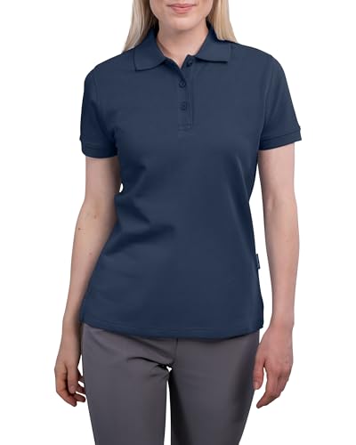 HRM Premium Damen Heavy Polo - Navy, Gr. XL - 100% Baumwolle, Bis 60°C...
