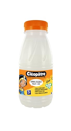 Cléopâtre VI250 Vinyl'Ecole Flacon de colle vinylique 250 g Blanc