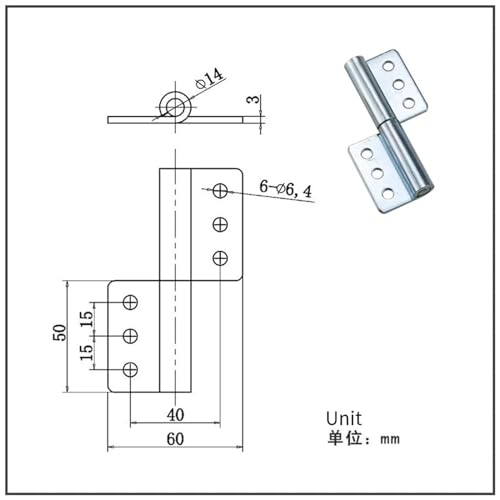 Charnière en fer de précision CL033-7 R pour matériel industriel