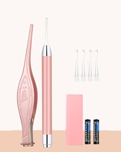 7Pcs Ear Wax Removal Tool with Light: Ear Cleaner Kit-Ear Scope with Stainless Steel 360° Spiral, Earwax Spoon Digger & Ear Tweezers with LED Light for Adults Kids - Ear Wax Remover with Storage Box