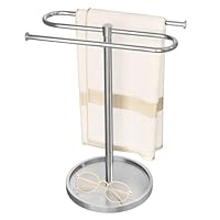 Hand Towel Holder, Stainless Steel Countertop Towel Stand for Bathroom, S-Shape Free Standing Towel Rack Bar Holds 2 Towels for Kitchen, Brushed Nickel