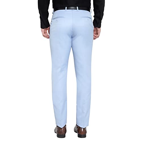 Image of The PS Men's Formal Regular Fit Cotton Blend Black, Dark Grey Combo Trouser (Pack of 2)