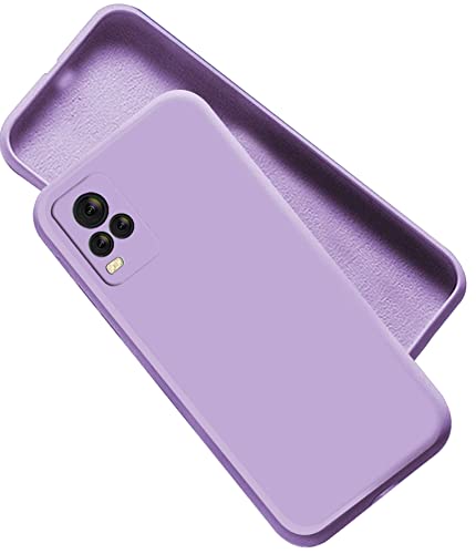 Image of A rtistque Liquid TPU Silicone Matte Shockproof Flexible with Camera Protection Soft Back Cover Case for Vivo Y73 - Purple