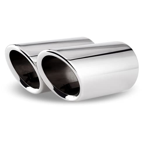 BHYUDYT 2pcs Tuyau d'échappement de Voiture Gorge de Queue , pour Tiguan Mk2 modifié Accessoires de Silencieux de Tuyau de Queue en Acier Inoxydable 2016 2017 2018 2019 Cover