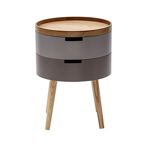 Küchentische Zylindrischer Aufbewahrungs-Beistelltisch for Windows, Sofa-Beistelltisch, Nachttisch, Farbe: Pink Coffee Color (38x51cm)