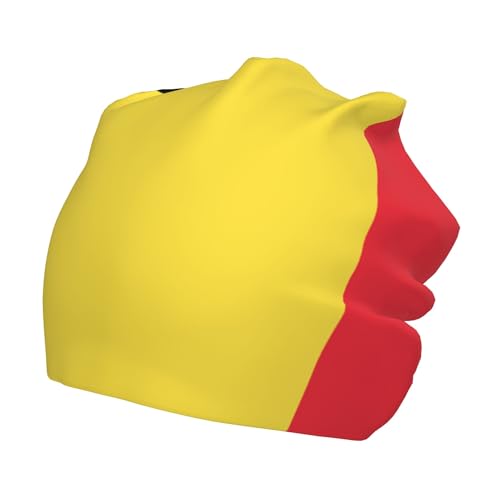 Belgian Flag Children Hip Hop Knitted Hat Kids Elastic Leisure Knit Cap Warm Sleep Beanies Black