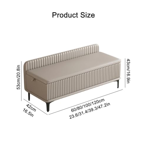 Long repose-pieds gris coffre pour optimiser le rangement de votre chambre - 3