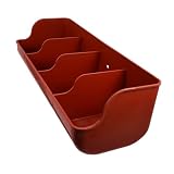 NOLITOY Comedero Para Cabras y Cerdos Múltiples Compartimentos Para Granjas, Cubo De Alimentación Rojo Marrón De 4 Agujeros, Resistente y Práctico Para Alimentación Animal