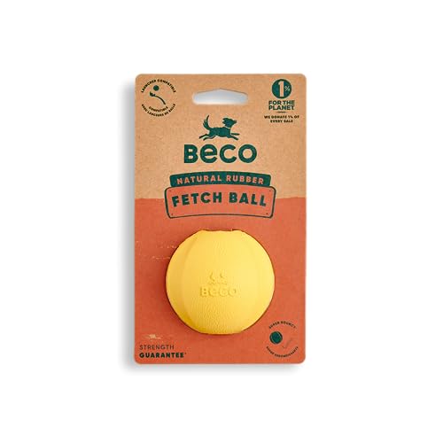 Beco Hundespielzeug - Naturkautschukball zum Apportieren, Spielzeug für Hunde, leicht zu Finden, leuchtende Farben - Gelb