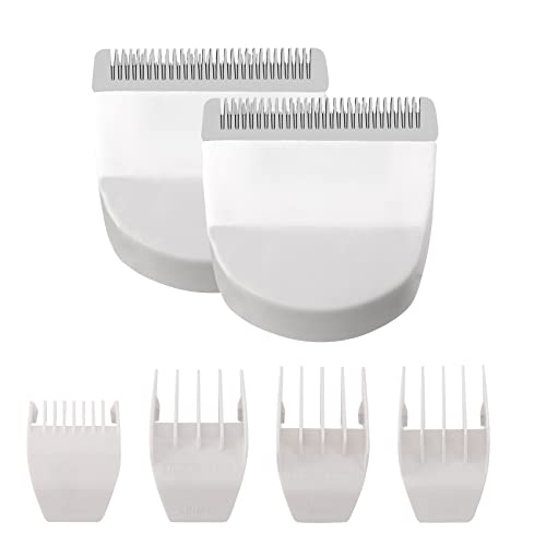 2 Pack Professional Peanut Clipper/Trimmer Snap On Replacement Blades #2068-300 - Compatible with Wahl Peanut Hair Clipper/Trimmer Black (White 2 Pcs)