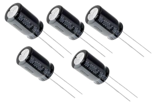 Condensateurs électrolytique THT 1000 µF, 16 V, 10x16 mm, Lot de 5