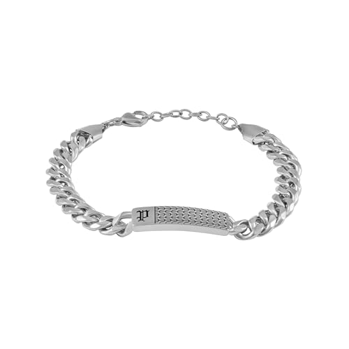 Bracelet Police acier homme gourmette métallique rigide tendance
