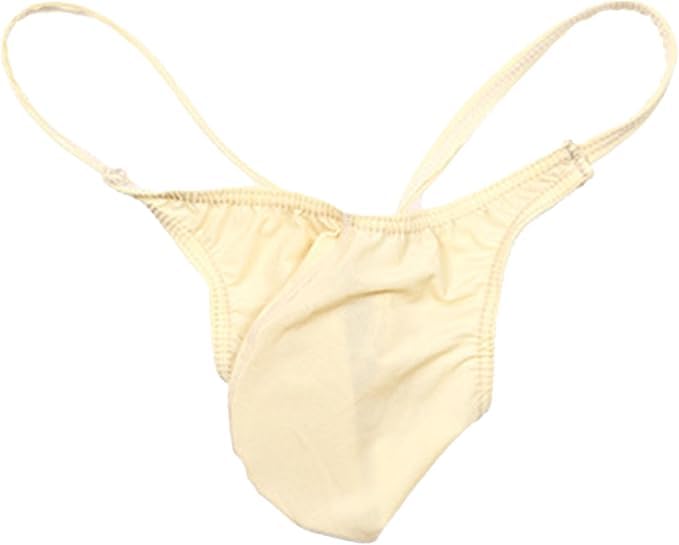 Men's Thong Bikini Underwear Hot Thong G-String T-Back Low Waist Underwears Soft Stretch Brief Adjustable Size