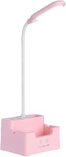 Kids Desk Lamp, Eye-Caring LED Table Lamp with Phone Holder and Pen Pot, 3 Lighting Modes USB Rechargeable Reading Light, Touch Control, Stepless Dimming, 360° Adjustable, for Home and Office