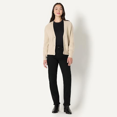 Image of Amazon Essentials Women's Soft Touch Ribbed Blouson V-Neck Cardigan Sweater