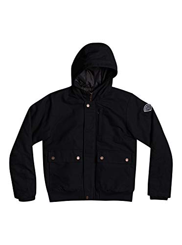 Quiksilver Jungen New Brooks-Wasserabweisende Kapuzenjacke 8-16, Black, L/14