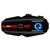 NYTALK X2 Intercom Bluetooth per 2 motociclisti, portata di 1000 m, cuffie per casco da moto con 40 mm Hi-Fi, audio multitasking, condivisione musicale