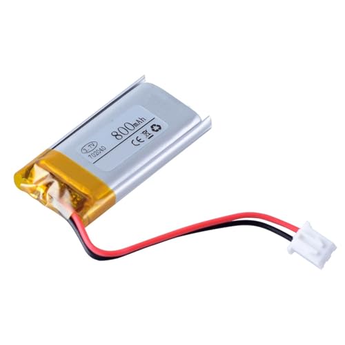 Batería recargable 702040 3.7v de litio y 800 mAh con cable de conexión 702040 2.0 2P