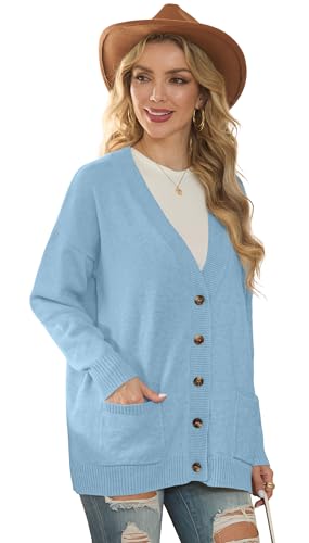 Image of GRECERELLE Women's 2025 Fall Cardigan Sweaters Oversized Open Front Button Knit Outwear Coats with Pockets