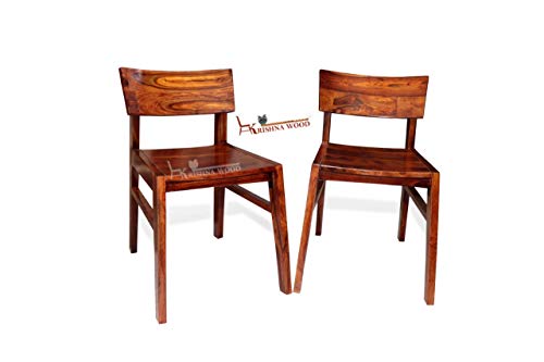 Image of Krishna Wood Decor Sheesham Wood Dining Table Set, Wooden Dinning Room Furniture, Dining Table 6 Seater with Chairs | All Brown (6 Seater, Teak Finish2)