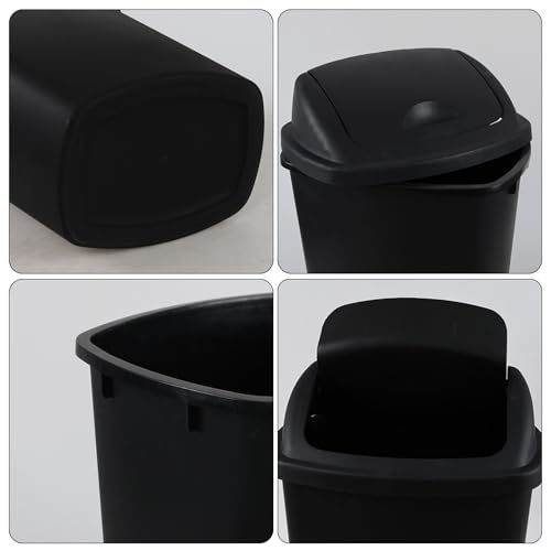 Caneca de basura de plástico 7 galones negra con tapa basculante 4 pack miniatura 3