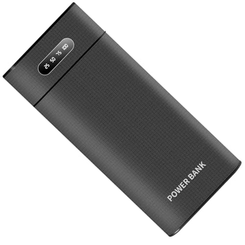 MOUDOAUER Charging Bank Solder Free Kit, with LED Flashlight Power Bank Box DIY Charging Case Power Display Free Welding Case for 8X 18650 Battery Case