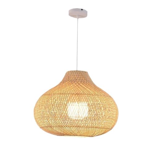 MTNROO 1 Pack Wicker Rattan Pendant Light Natural Hand-Woven Hanging